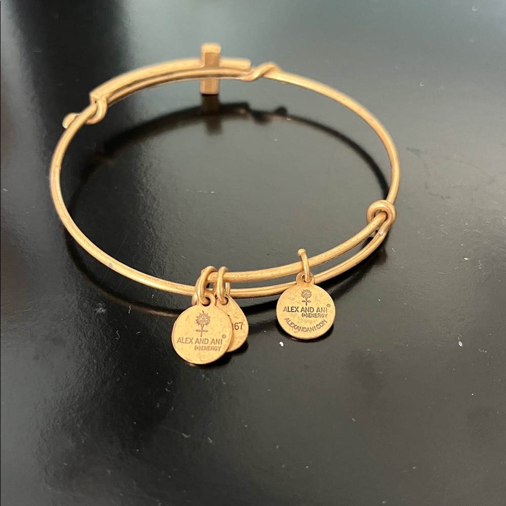 Alex and Ani Gold Cross Charm Bracelet - Picture 2 of 2